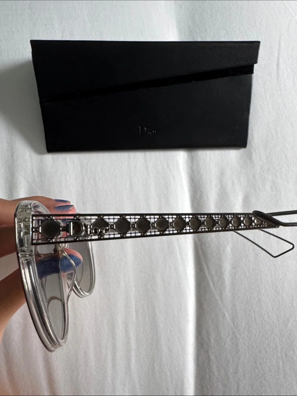 Dior Gray Gradient Round Women's Sunglasses